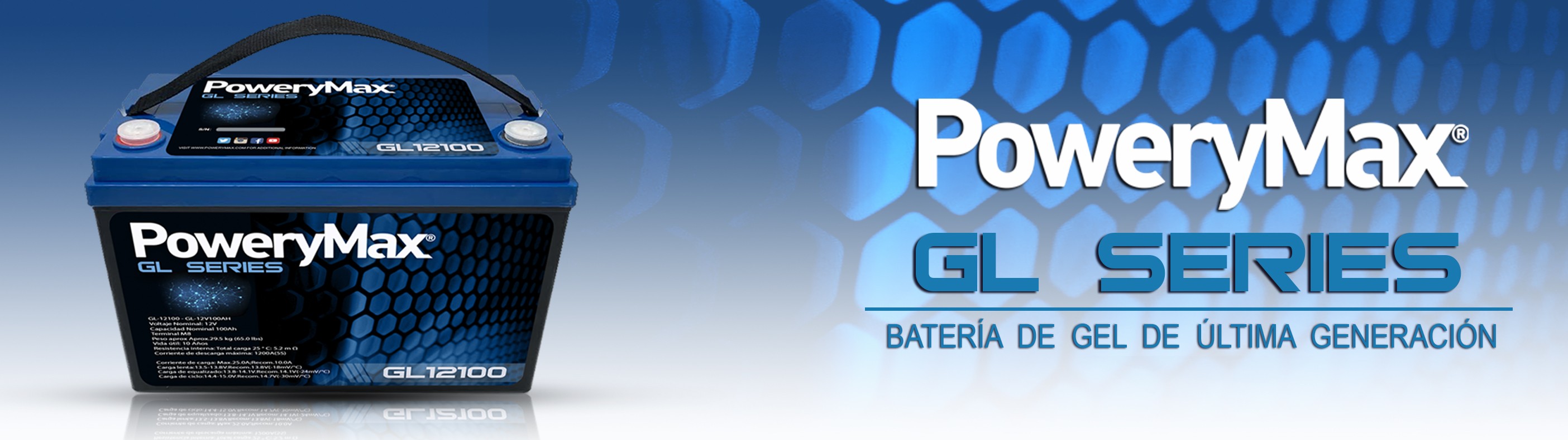 Batería de gel PoweryMax de última generación 